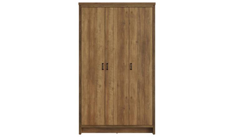 GFW Boston 3 Door Wardrobe - Knotty Oak