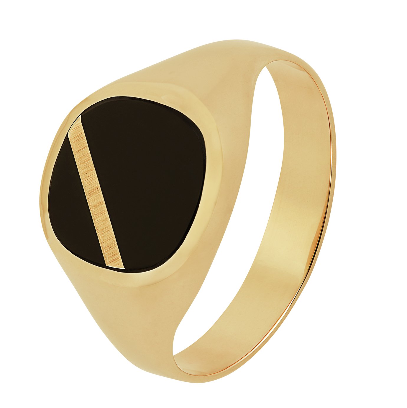 Revere 9ct Gold Onyx Stripe Ring - V