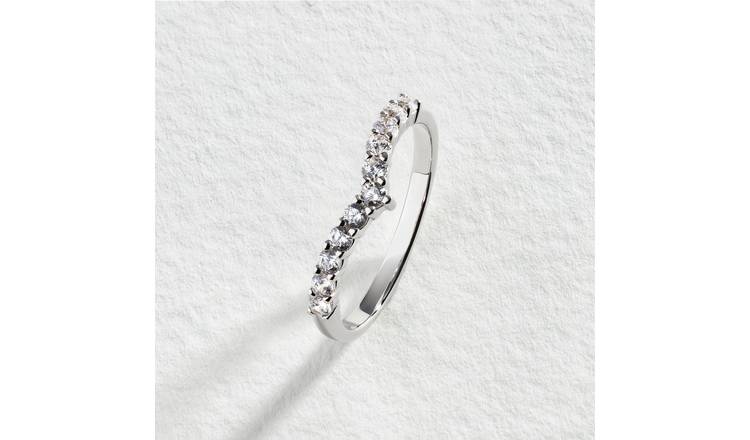 Buy Revere Sterling Silver Cubic Zirconia Wishbone Ring - N | Womens ...