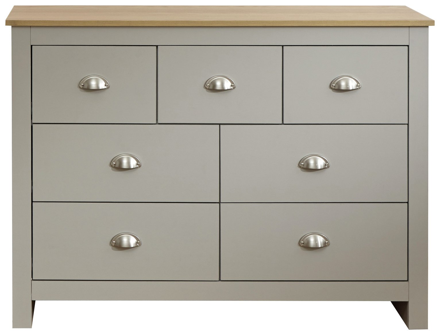 GFW Lancaster 5 Drawer Chest - Grey Oak