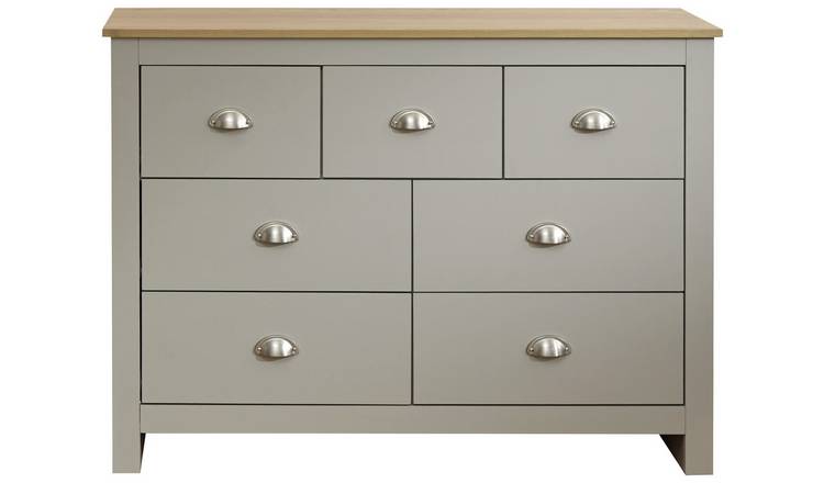 GFW Lancaster 3+4 Drawer Chest - Grey Oak