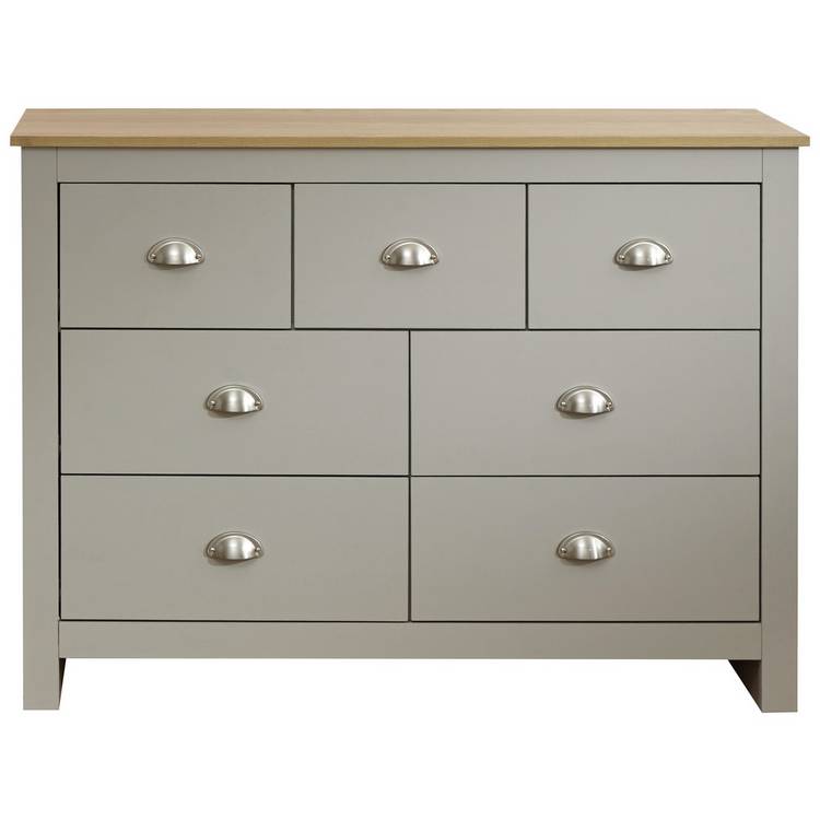 GFW Lancaster 5 Drawer Chest - Grey Oak 0