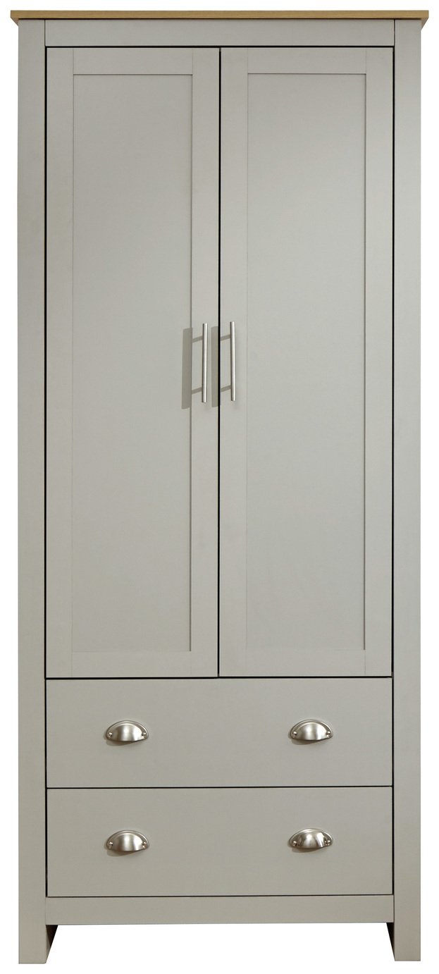 GFW Lancaster 2 Door 2 Drawer Wardrobe - Grey Oak