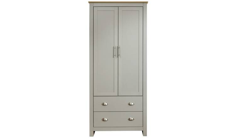 GFW Lancaster 2 Door 2 Drawer Wardrobe - Grey Oak