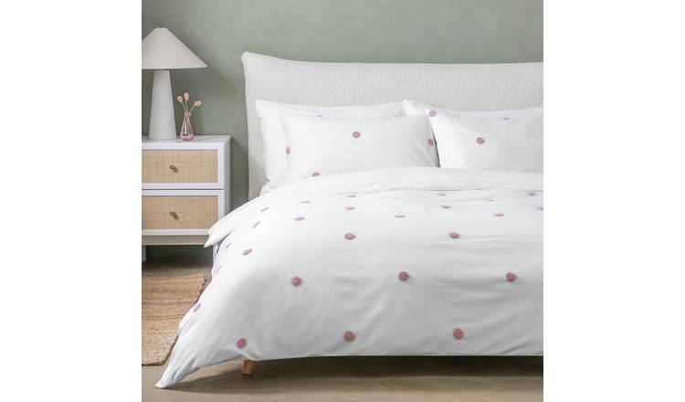 Habitat Tufted Pink Polka Dot Bedding Set - King size