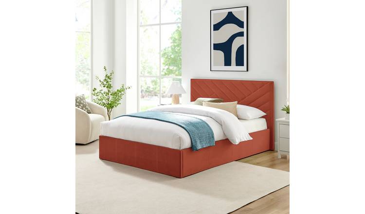 Argos Home Luca Double End Lift Ottoman Bed - Burnt Orange