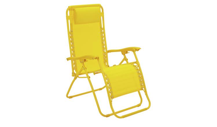 Buy Argos Home Zero Gravity Sun Lounger - Yellow | Garden chairs and