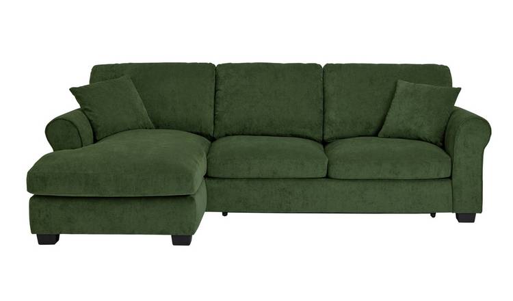 Argos Home Taylor Left Hand Corner Chaise Sofa Bed - Green