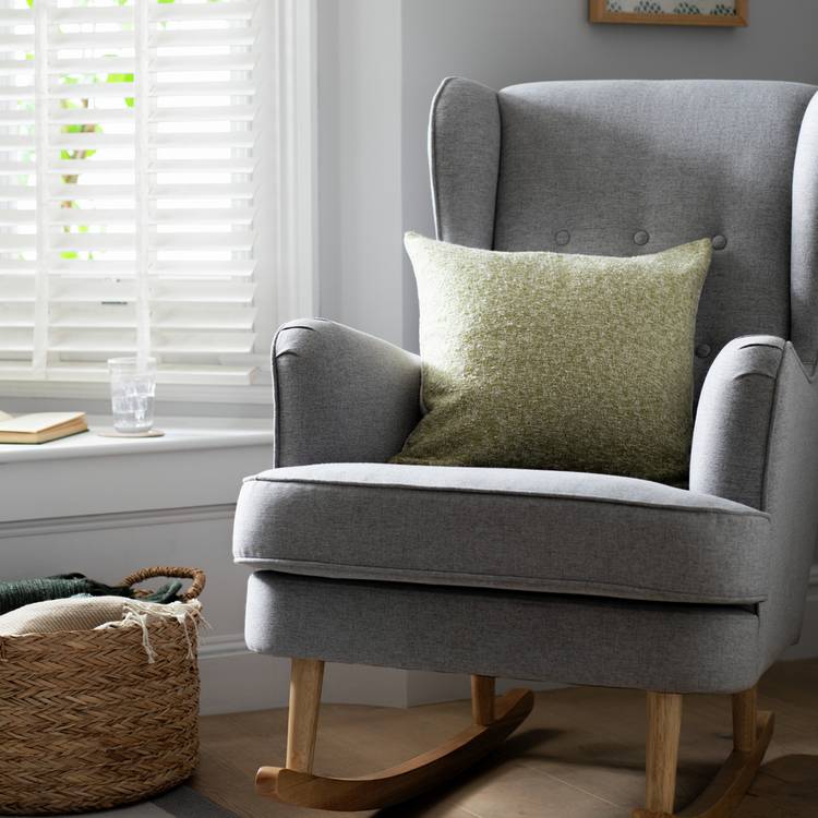 Habitat Boucle Cushion - Olive - 50x50cm 0