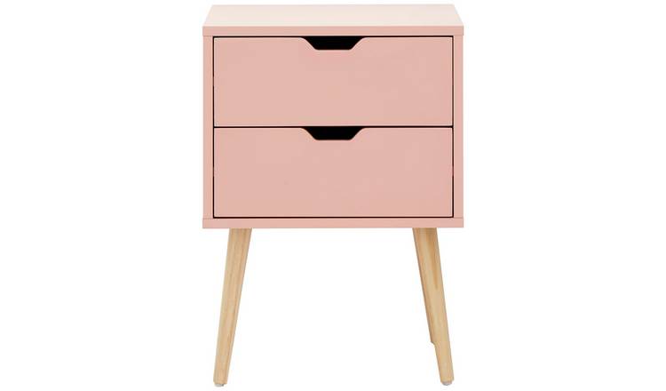 GFW Nyborg 2 Drawer Bedside Table - Pink