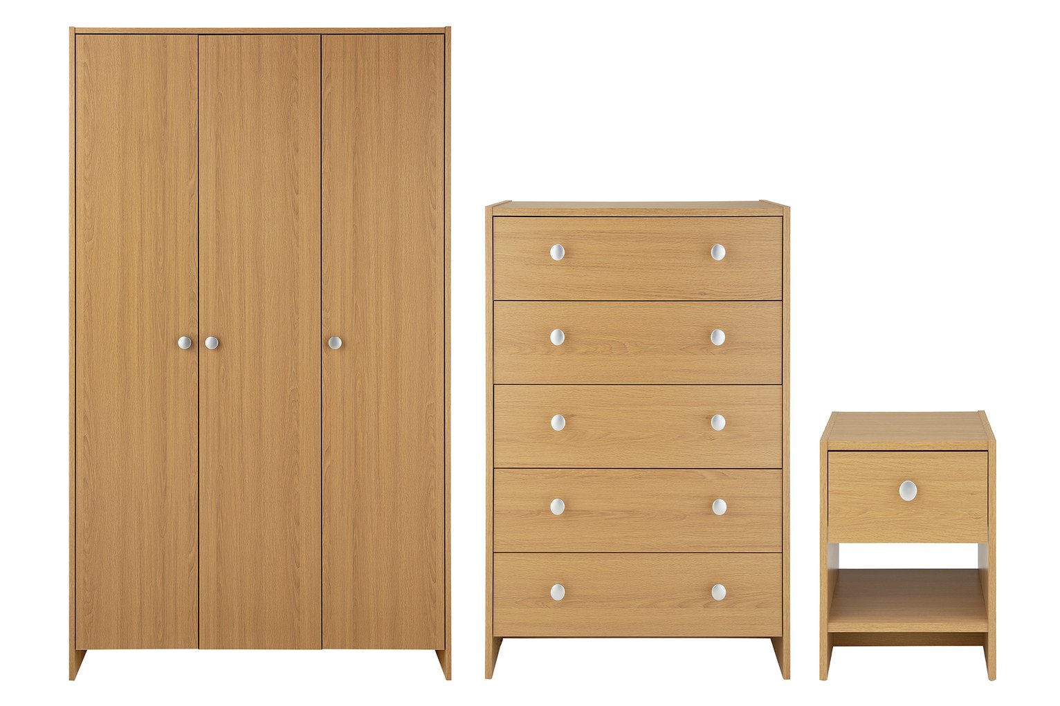 Argos Home Seville 3 Piece 3 Door Wardrobe Set - Oak Effect