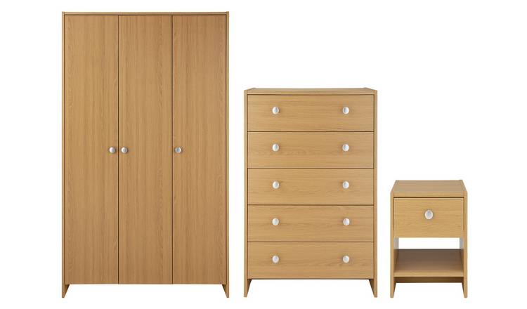 Argos Home Seville 3 Piece 3 Door Wardrobe Set - Oak Effect