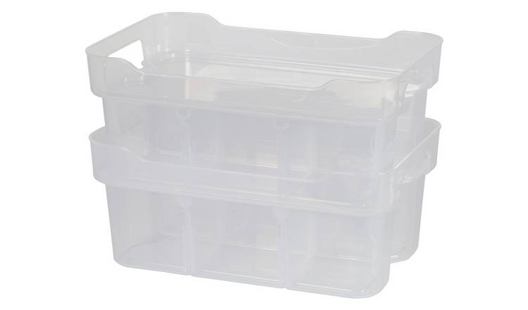 Strata Organise Me 2 X 6L With Lid Storage Boxes - Clear