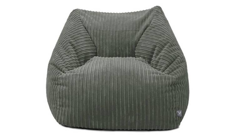 Rucomfy Fabric Jumbo Cord Snuggle Chair Beanbag - Slate Grey