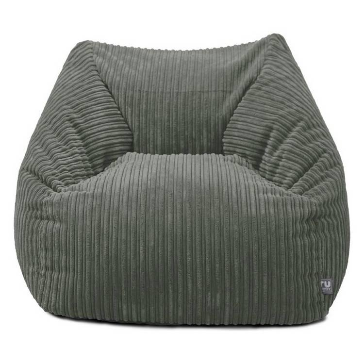rucomfy Fabric Jumbo Cord Snuggle Chair Beanbag - Slate Grey 0