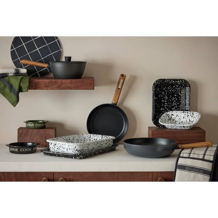 Habitat Set of 2 Tapas Dishes - Black and Khaki 0