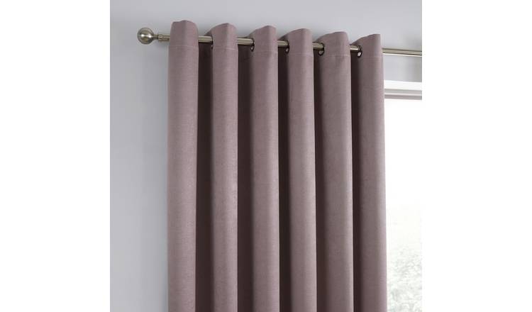 Fusion Strata Dim Out Woven Eyelet Curtains - Blush Pink