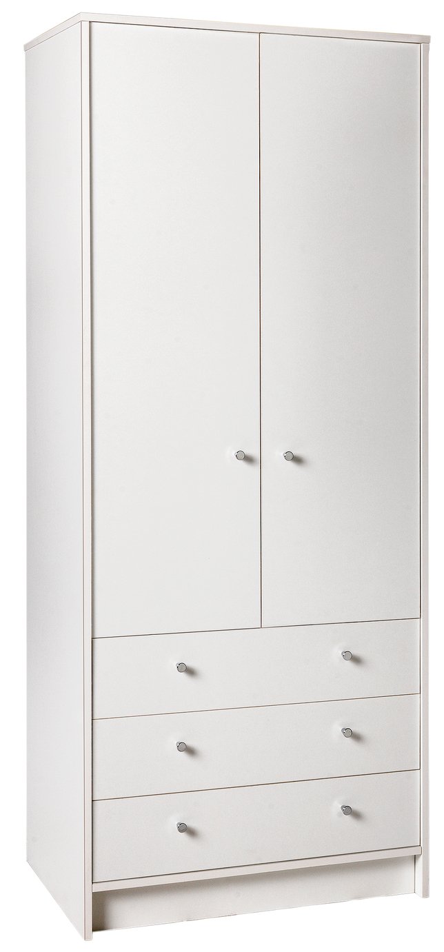 Argos Home Malibu 2 Door 3 Drawer Wardrobe - White