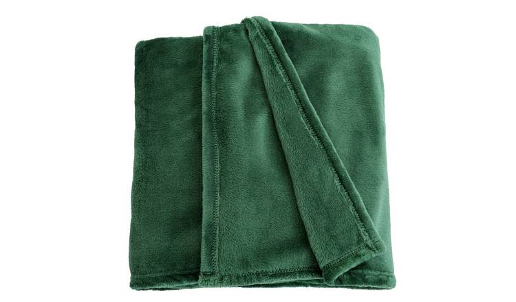 Buy Argos Home Fleece Throw Green 125X150cm Blankets and