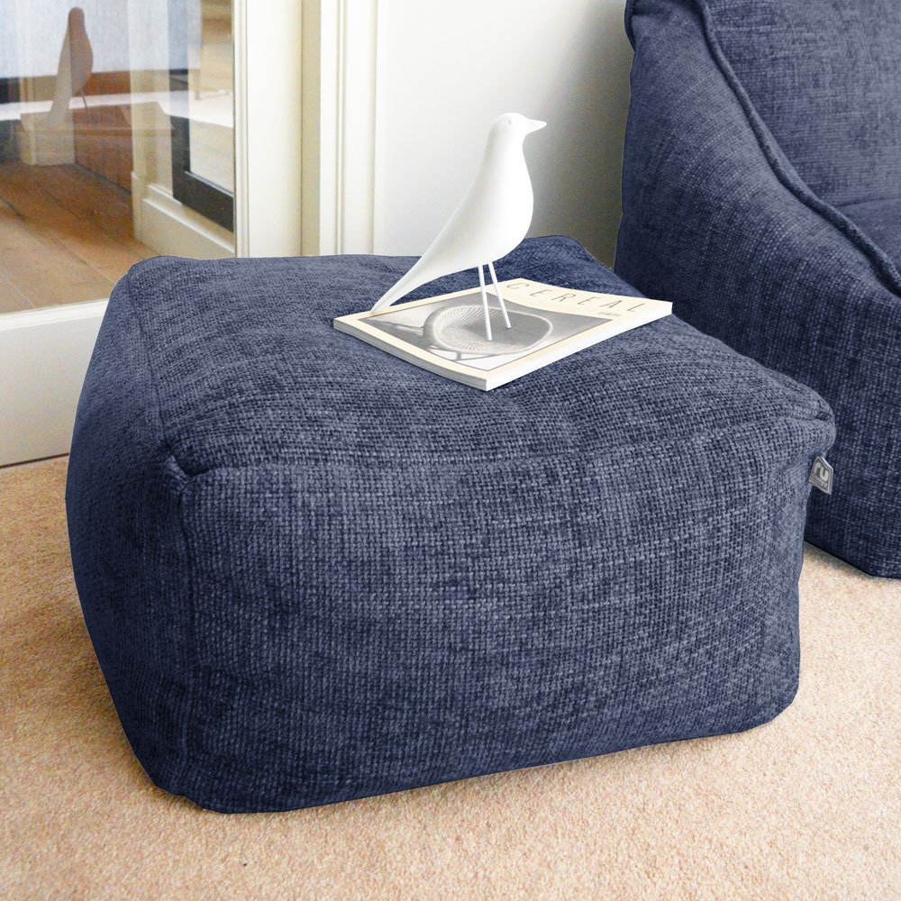 rucomfy Weave Ottoman Beanbag - Marina Blue