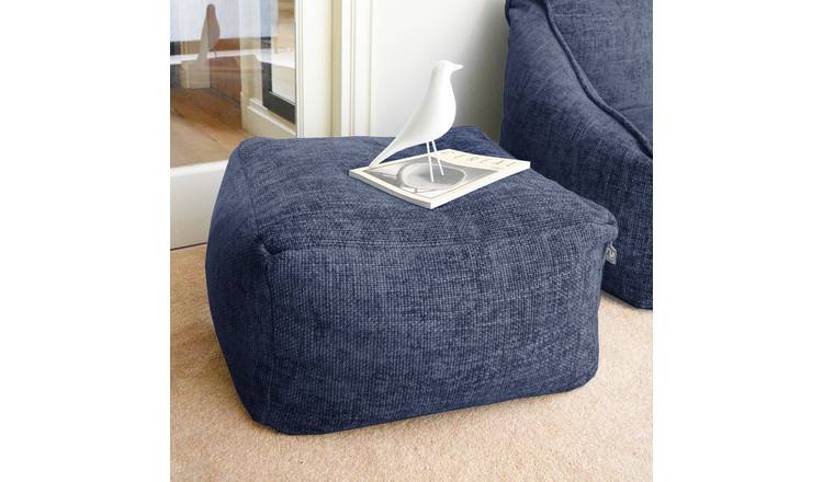 rucomfy Weave Ottoman Beanbag - Marina Blue