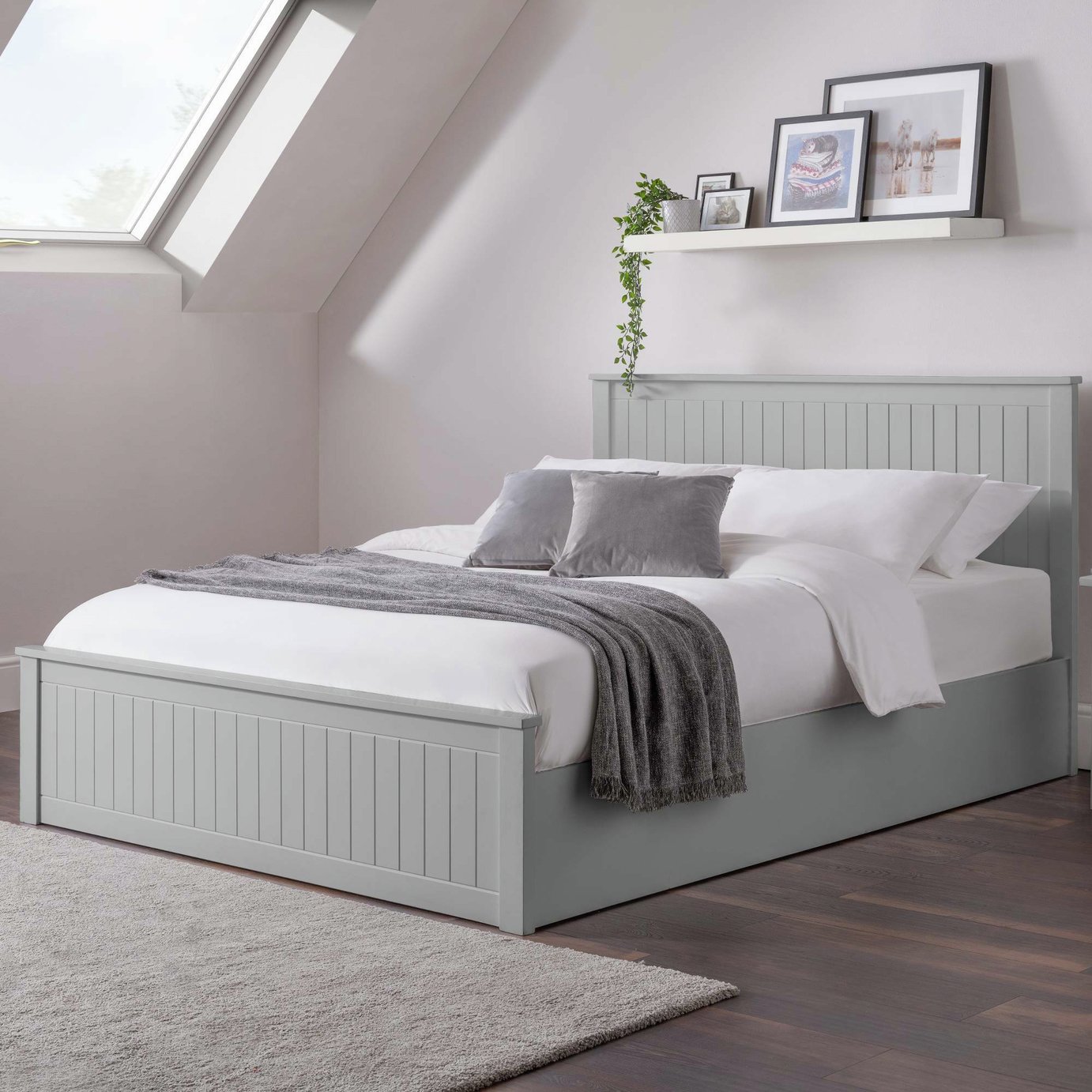 Julian Bowen Maine Kingsize End Lift Ottoman Bed - Grey