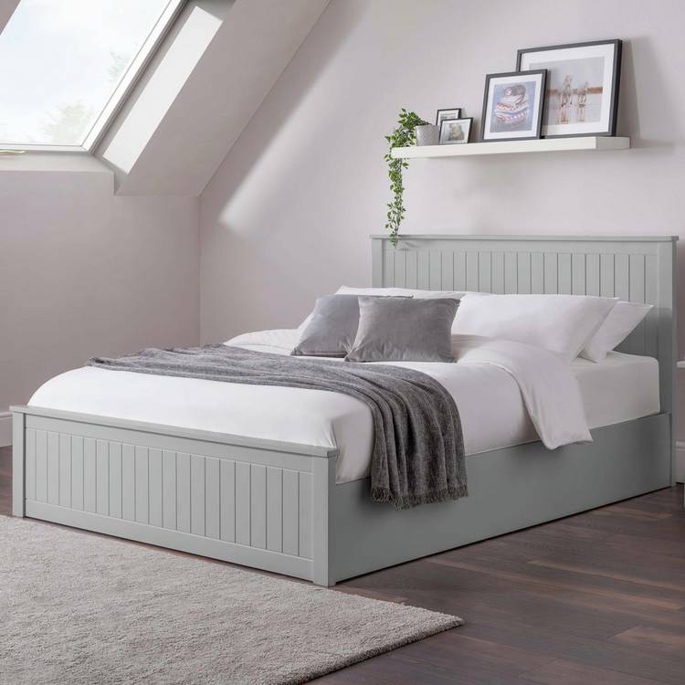 Julian Bowen Maine Kingsize End Lift Ottoman Bed - Grey 0