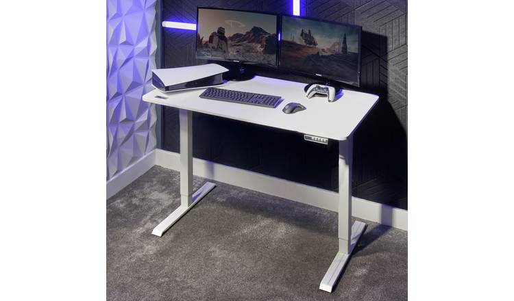 X Rocker Ascend Adjustable Gaming Desk -  White