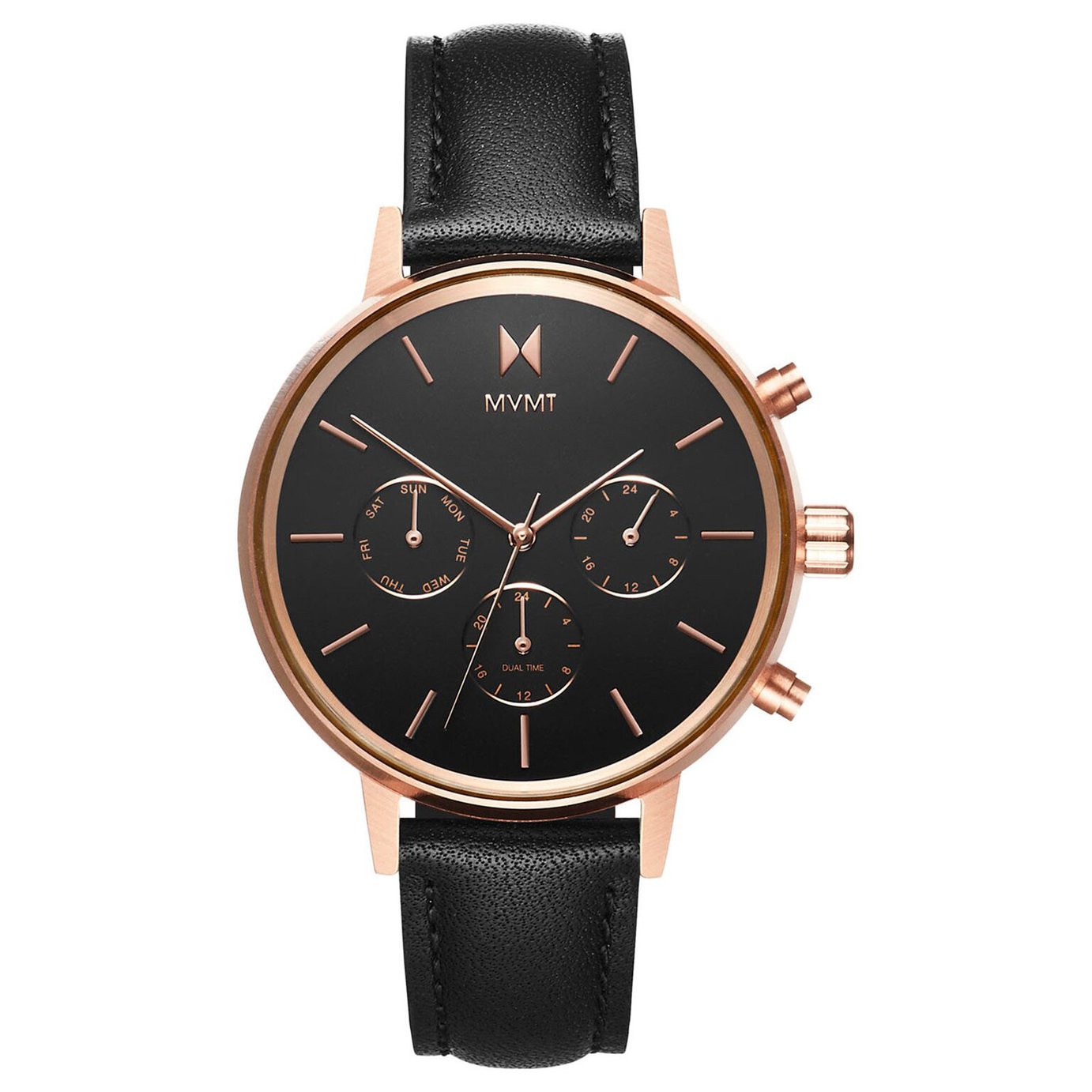 MVMT Ladies Nova Black Leather Strap Watch