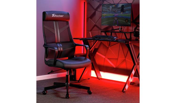 X Rocker Helix Faux Leather Office Gaming Chair - Black