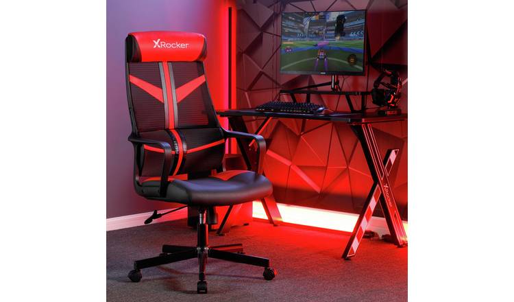 X Rocker Helix Faux Leather Office Gaming Chair - Red