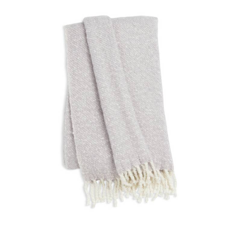 Habitat Textured Faux Mohair Throw - Lilac - 125x150cm 0