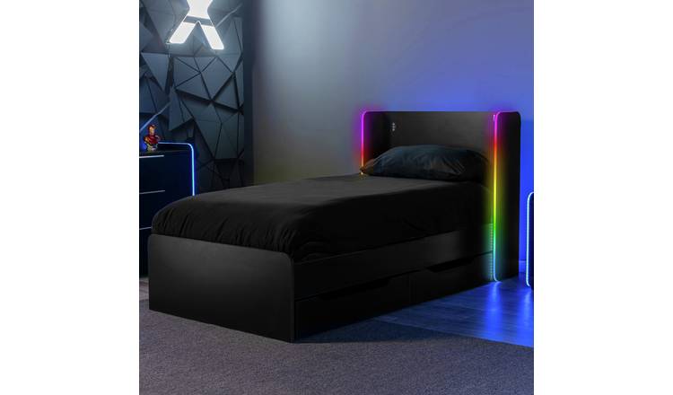 X Rocker Electra Single Gaming Storage Bed Frame - Black