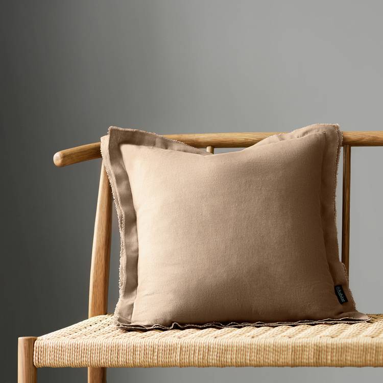 Habitat Triple Ruffle Cushion - Taupe - 43x43cm 0