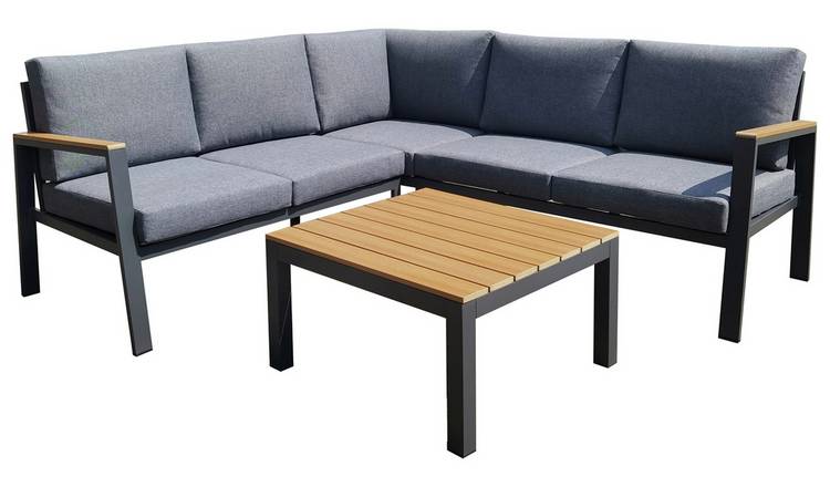 Norfolk Leisure Easton 5 Seater Metal Garden Corner Sofa Set
