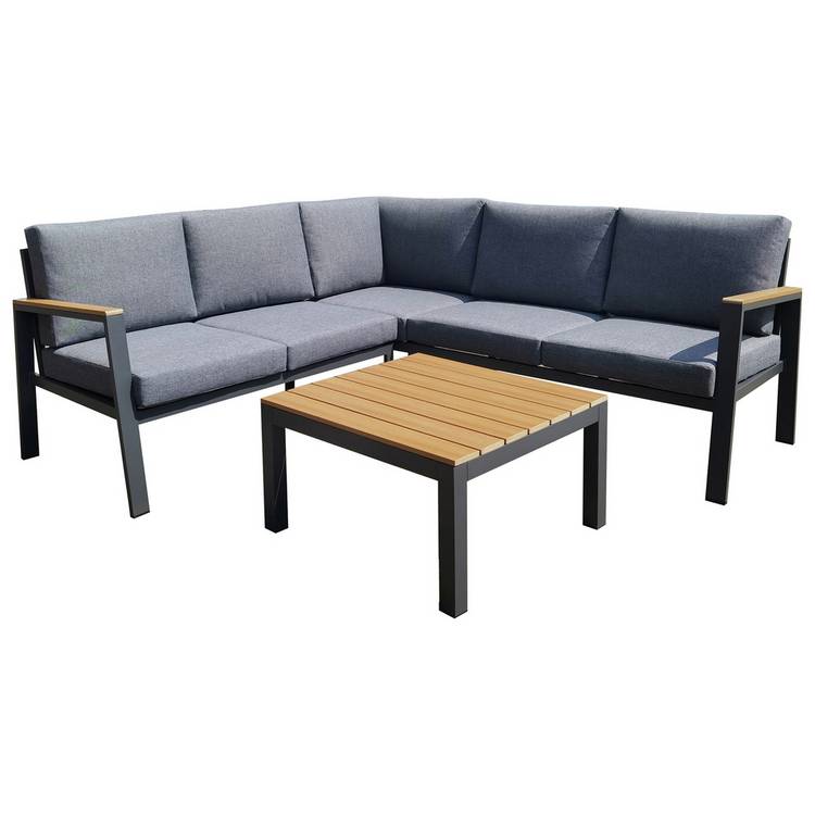 Norfolk Leisure Easton 5 Seater Metal Garden Corner Sofa Set 0