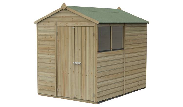 Forest Beckwood Shiplap 2 Windows Apex Shed - 8 x 6ft 