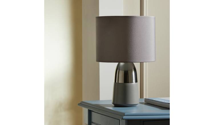 Argos Home Duno Touch Table Lamp - Grey & Chrome