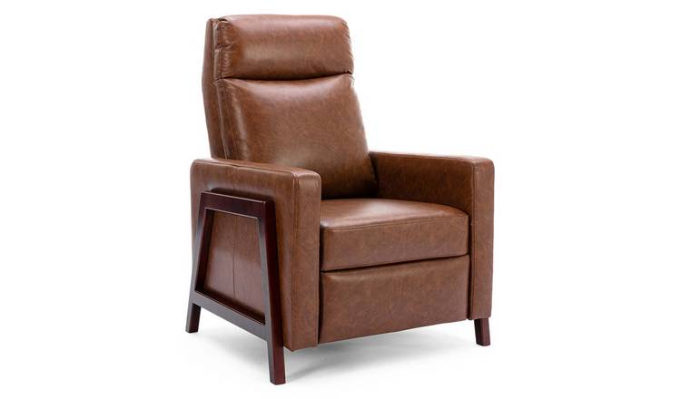 Furniture Online Riley Pushback Recliner Air Leather Recliner Chair - Tan