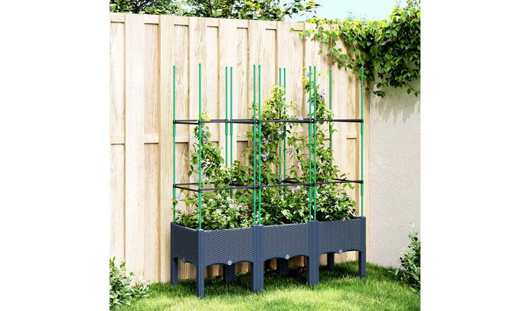 Walplus Polypropylene Garden Planter - Blue Grey - 120 x 40 x 142.5 cm