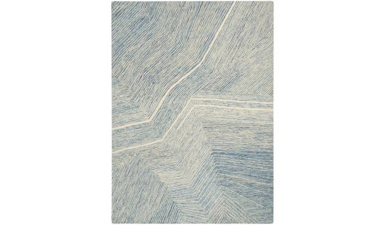 Mega Flooring White Modern Abstract Rug - 114 x 175cm