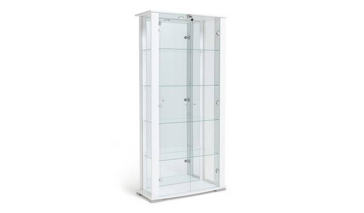 Argos Home Stella 2 Door Glass Display Cabinet - White Gloss