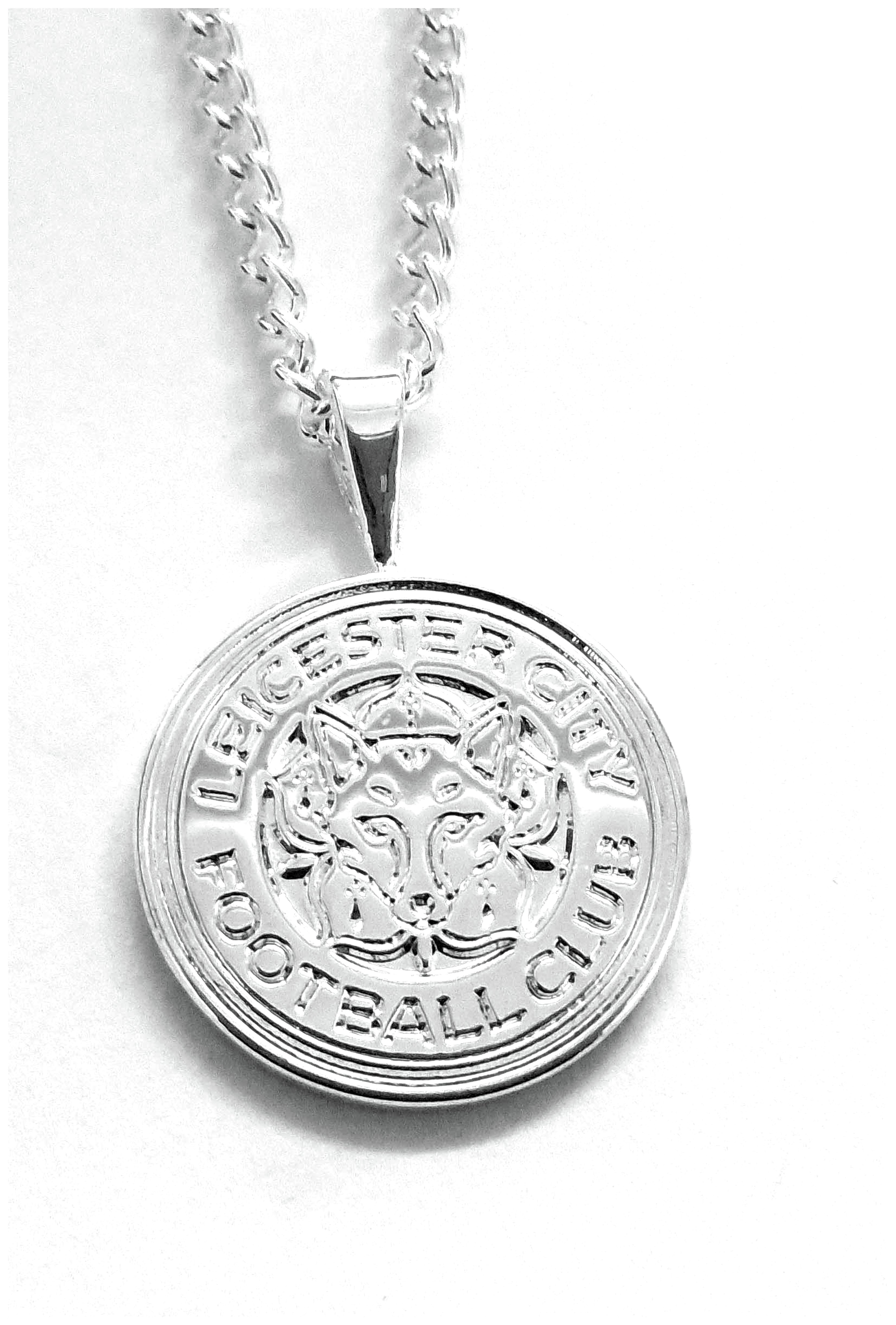 Silver Plated Leicester City Pendant and Chain.