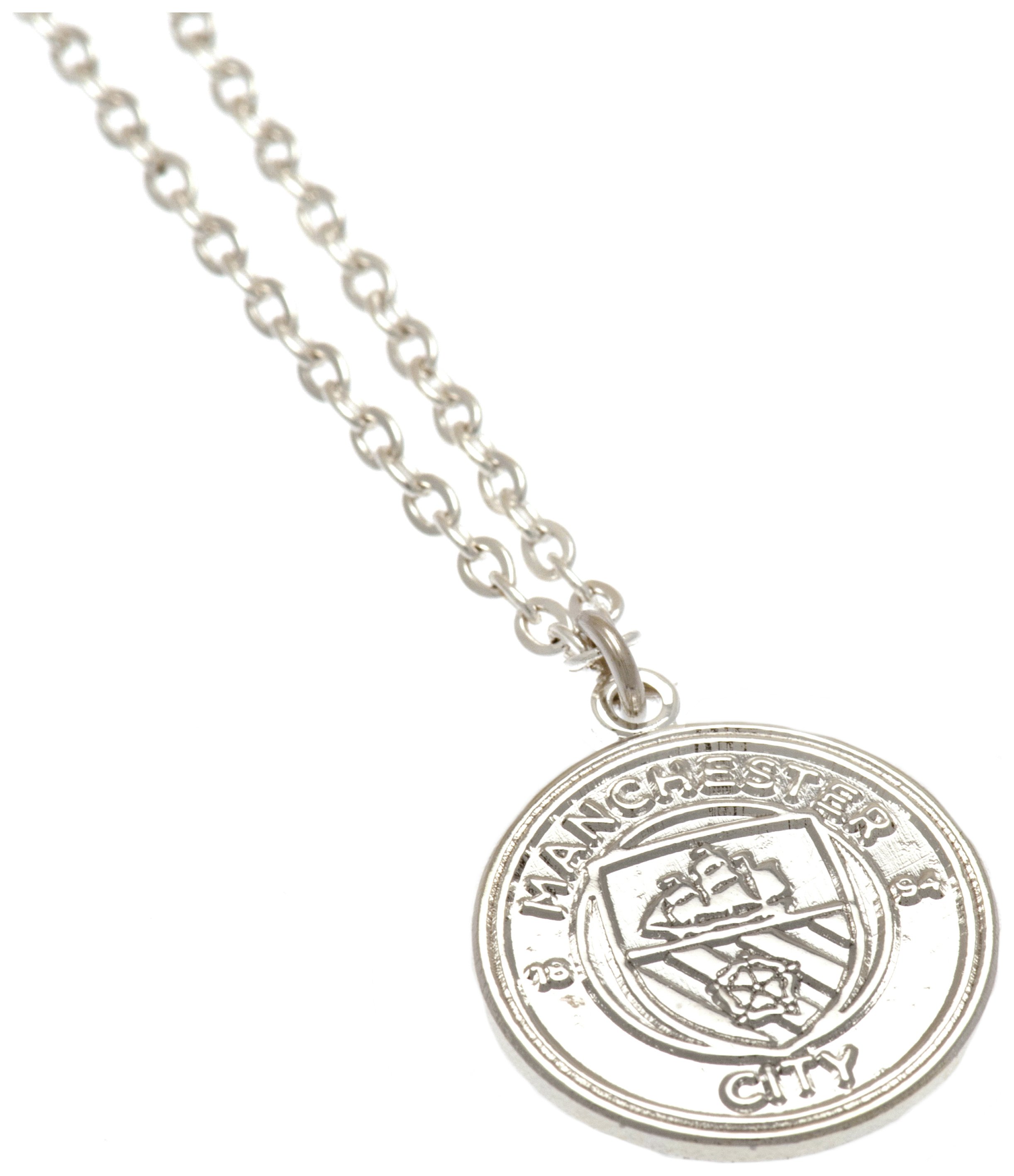 Silver Plated Man City Pendant and Chain