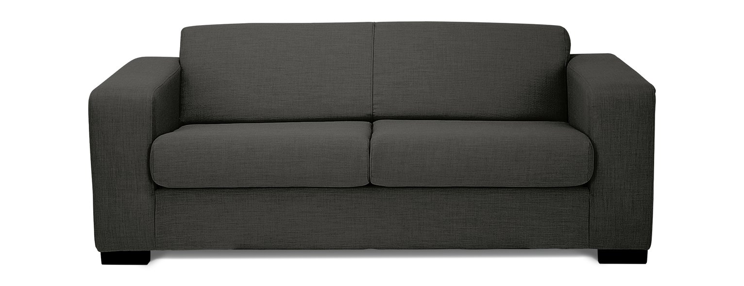 Argos Home Ava Compact 3 Seater Fabric Sofa - Charcoal