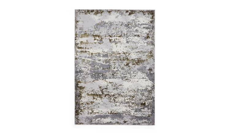 Mega Flooring Gold Modern Abstract Rug - 80 x 150cm