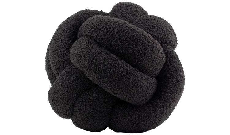 furn Boucle Knot Cushion - Black - 30x30cm