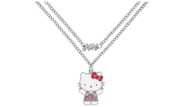 Hello Kitty Silver Plated Pendant Necklace Set