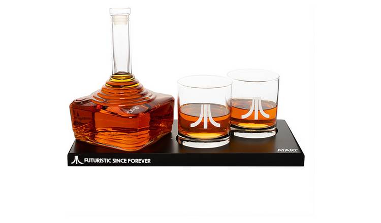 Menkind Atari Joystick Shaped Decanter And Glasses