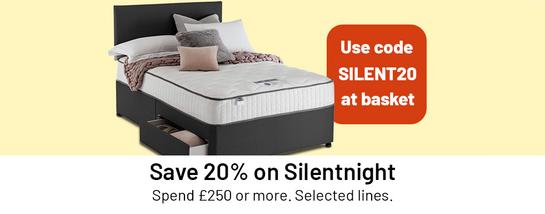 Save 20% on Silentnight. Spend £250 or more. Selected lines.